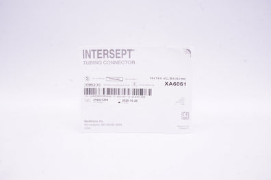 Medtronic XA6061 Intersept Tubing Connector 1/4 inch x 1/4 inch w/LL (x)